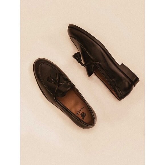 Bobbies Mens Black Leather Tassel Loafers Size‎ 40 main image 6